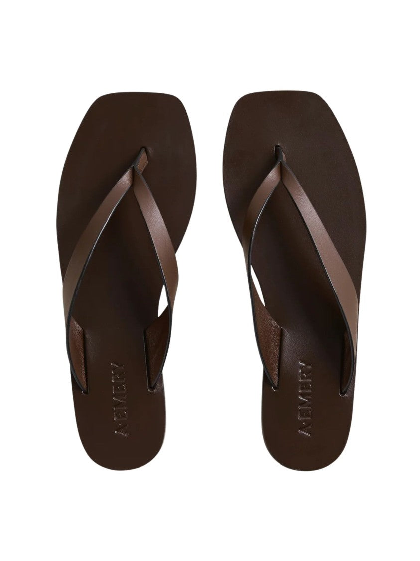 A.Emery Brown Flip Flop Leather Sandals