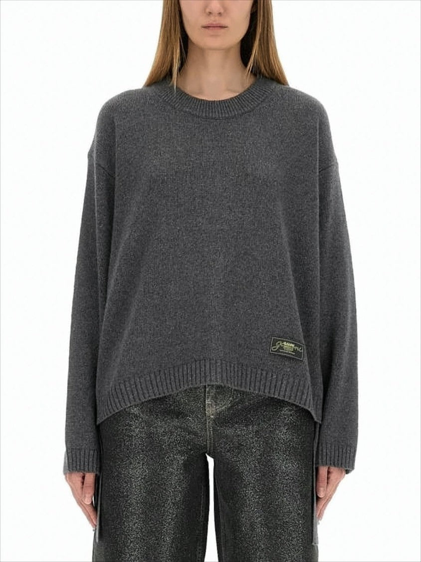 Ganni Loose-Fitting Long Sleeve Sweater With Textured Knit