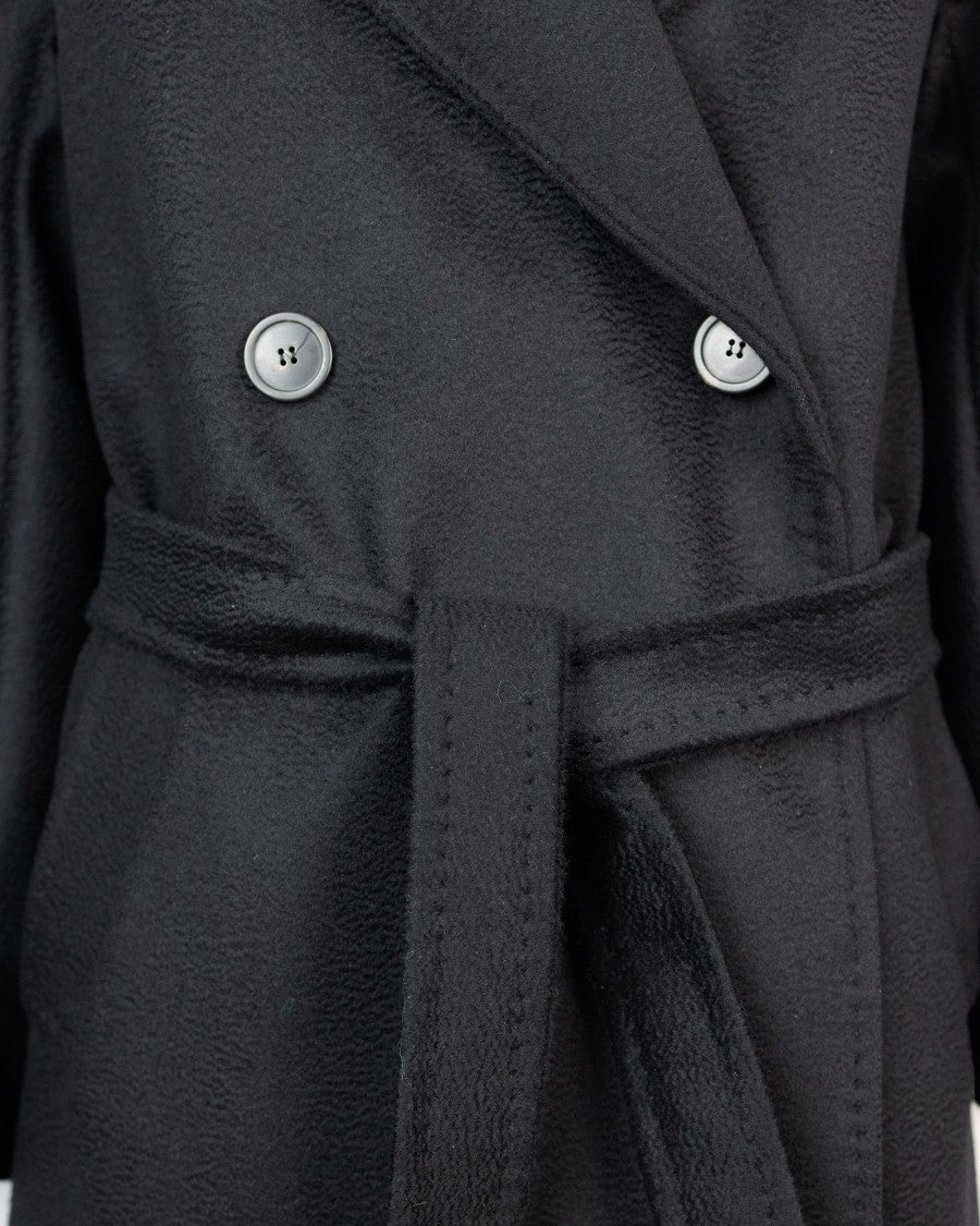 Max Mara Double-Breasted Black Wool Coat With Tailored Design
