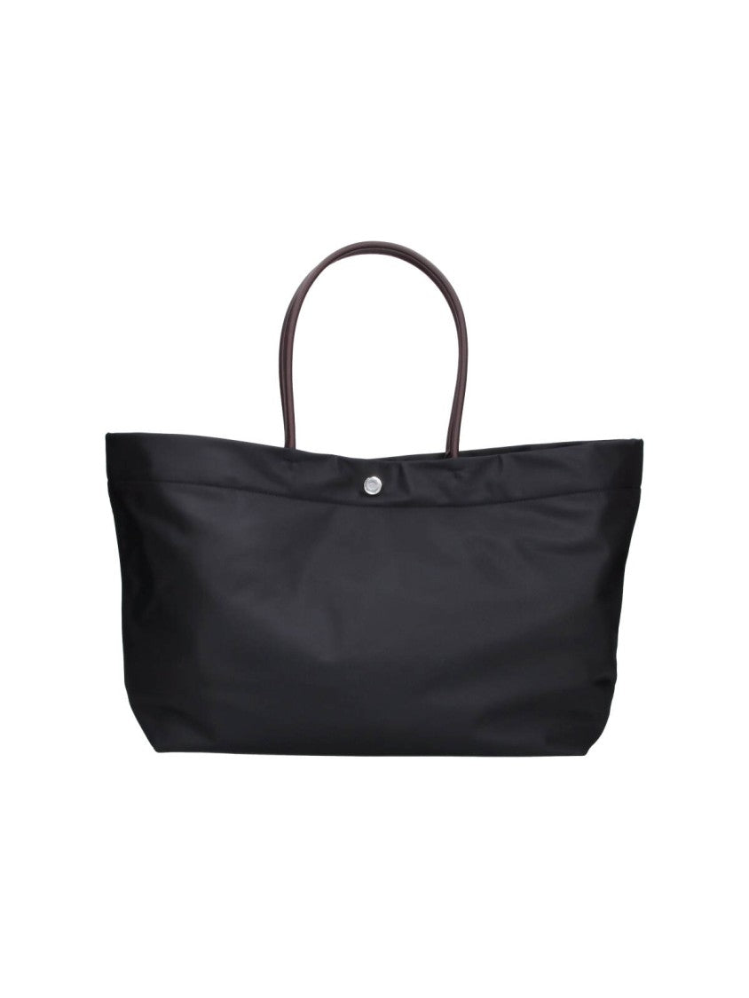 Tory Burch Black Ella Twist Fabric Tote Bag