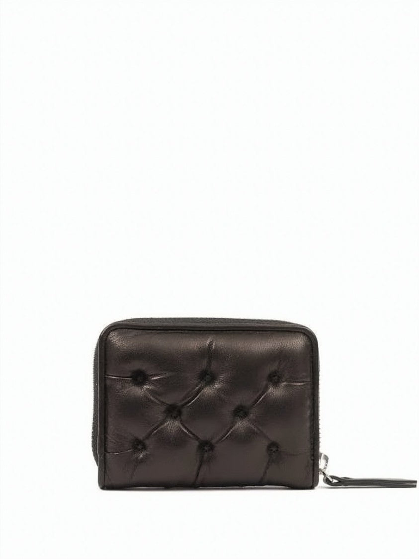 Maison Margiela Tufted Lambskin Coin Card Holder With Numeric Embroidery