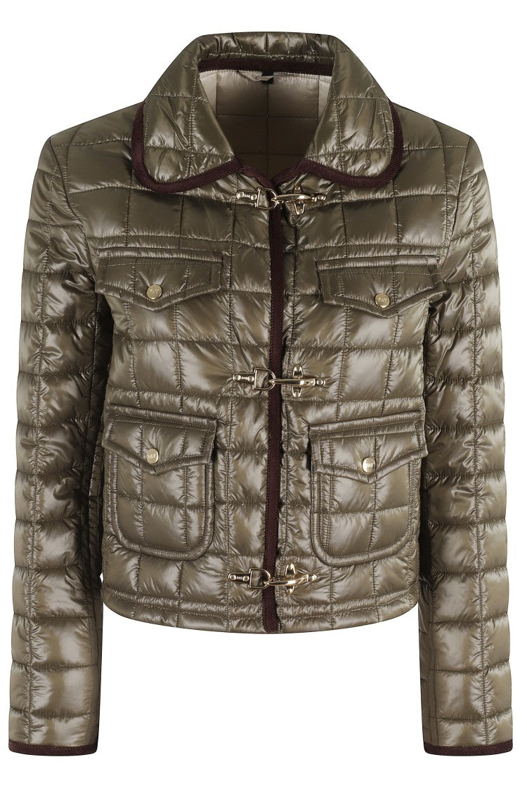Fay Taupe Quilted Down Jacket