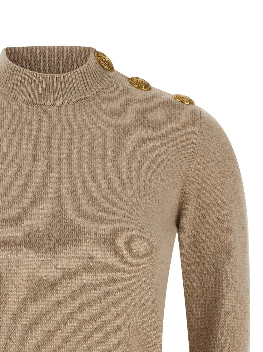 Balmain Eco-Cashmere Button Sweater