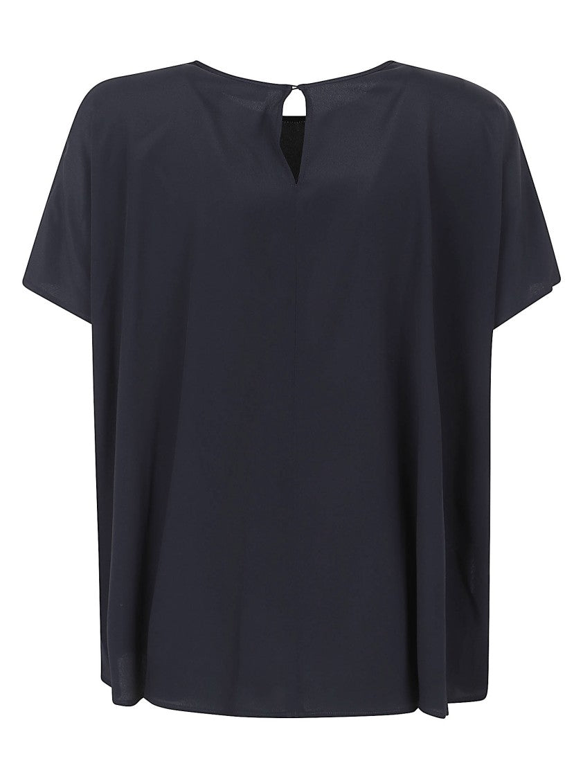 Fabiana Filippi Short-Sleeved Top With Embellished Round Neckline