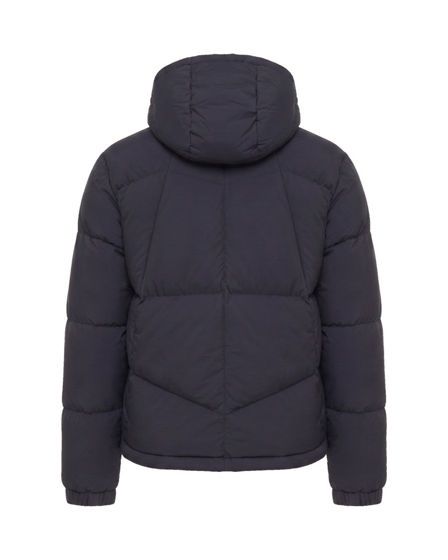 K-Way Padded Quilted Jacket With Chevron Stitching And Hood
