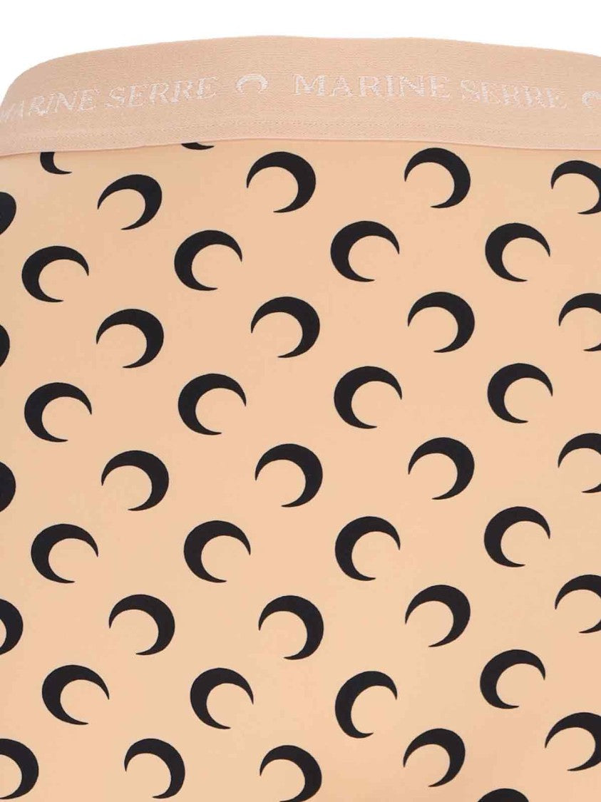 Marine Serre "Moon" Leggings, In Beige Stretch Nylon