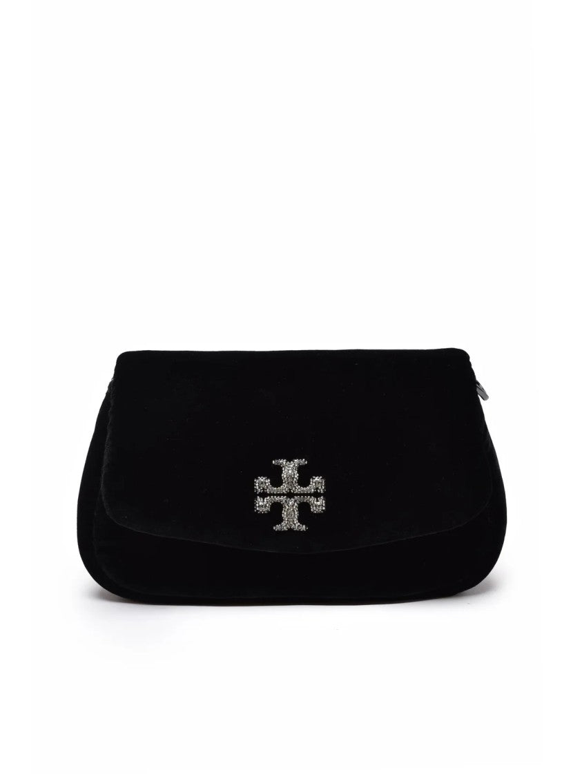Tory Burch Black Velvet-Blend Puffy Shoulder Bag