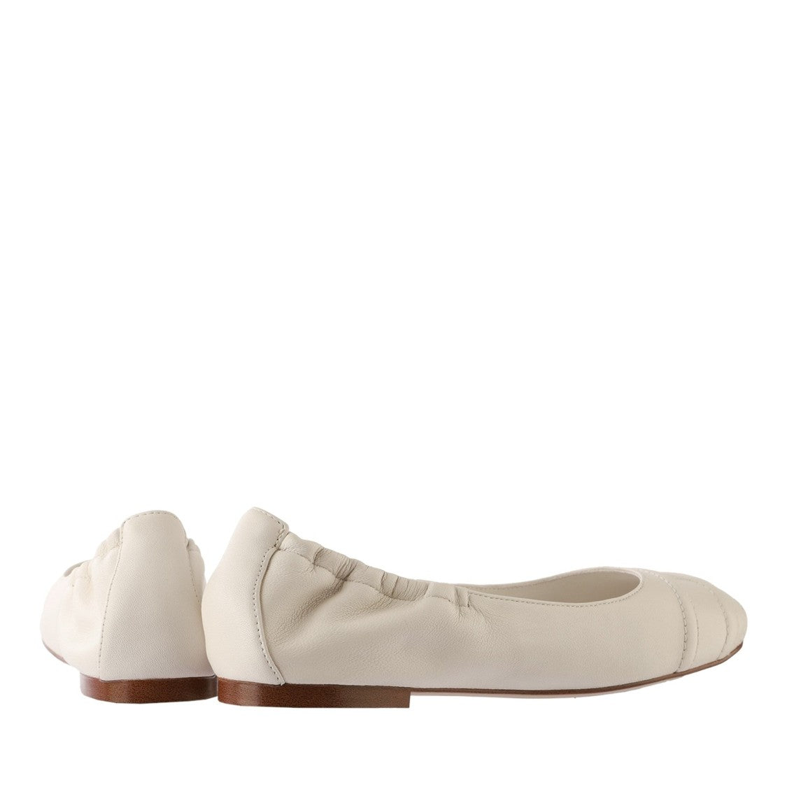 Högl Beige Daisy Minimalist Leather Ballet Flats