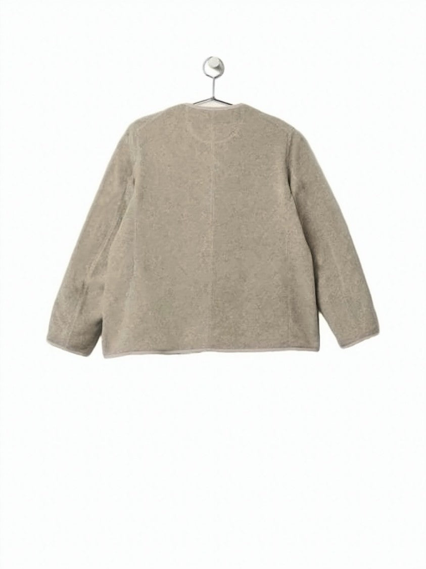 Danton Textured Neutrals Jacket With Round Neckline