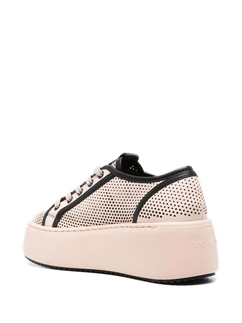 Vic Matié Perforated Brown Cow Leather Travel Sneakers