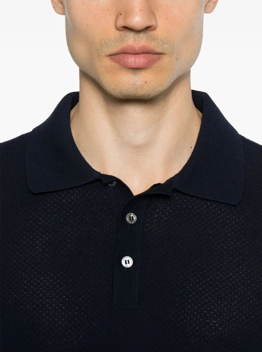 Tagliatore Fitted Black Polo Shirt