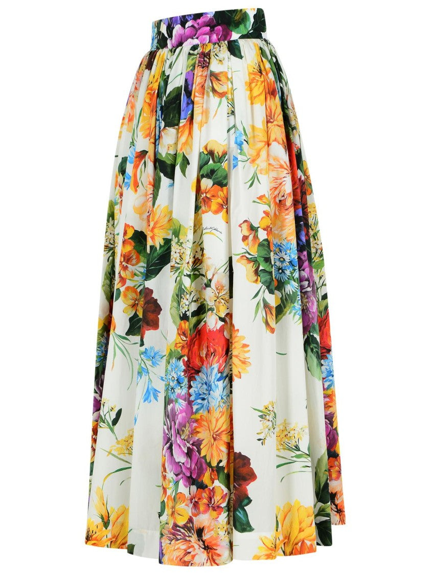 Dolce & Gabbana Fiorata' Multicolor Cotton Skirt