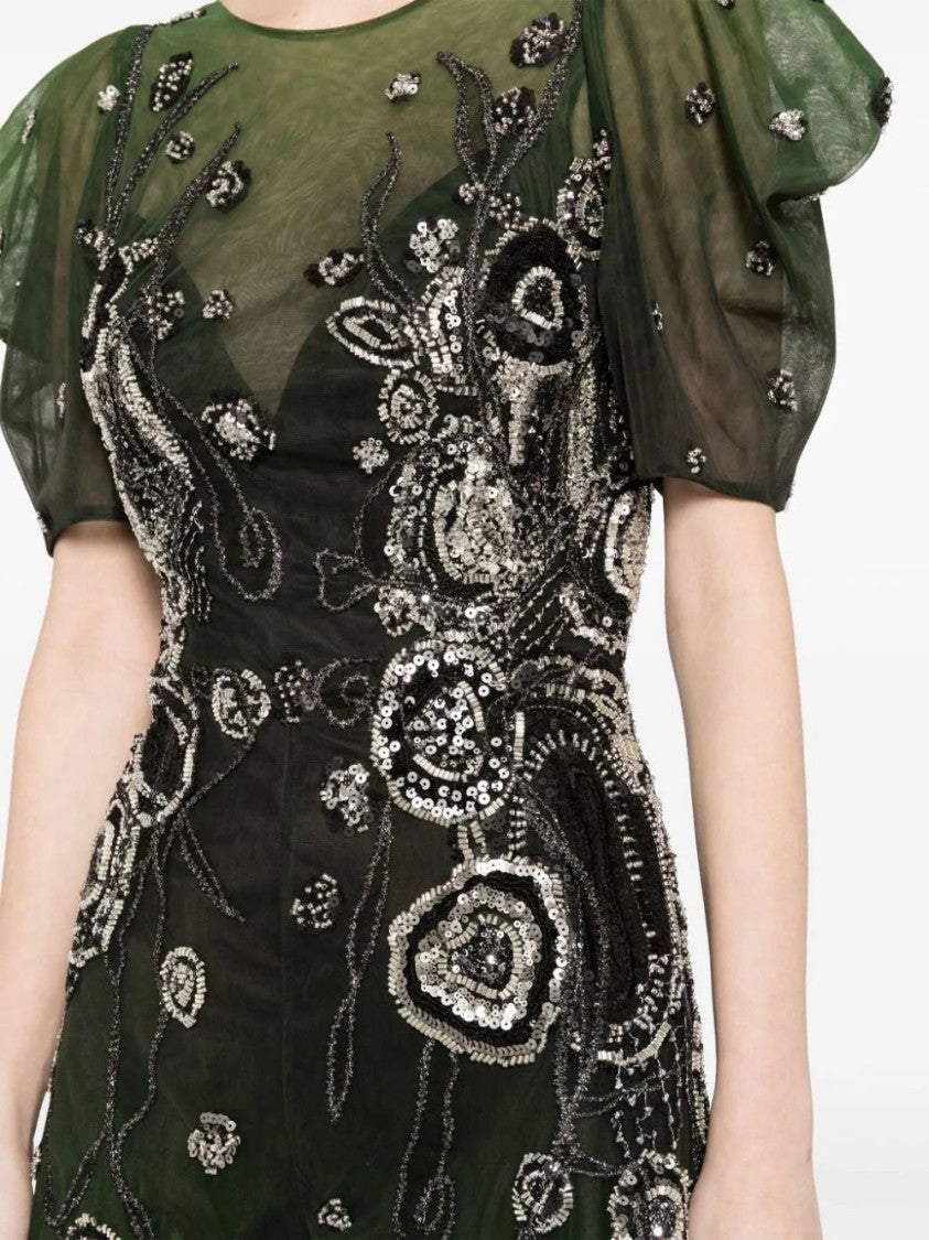 Saiid Kobeisy Gradient Printed Tulle Jumpsuit With Beading