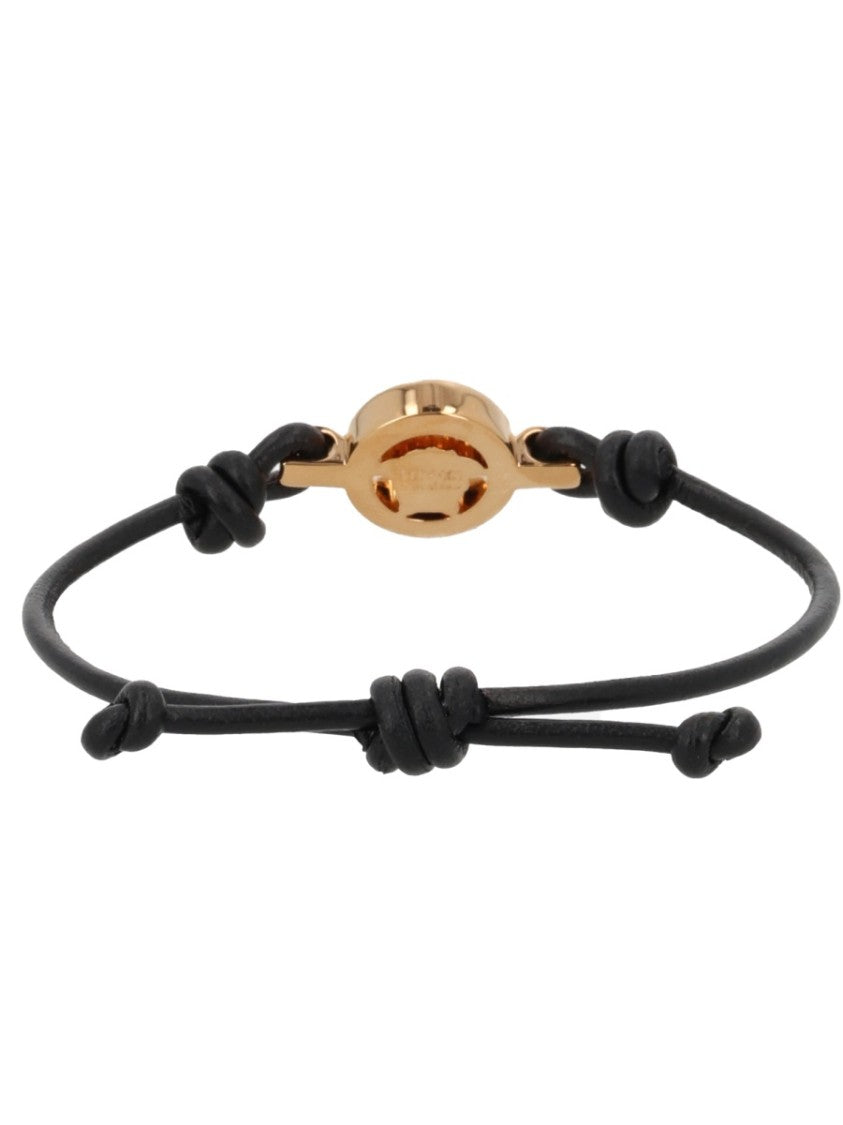 Versace Logo Lambskin Medusa Head Bracelet