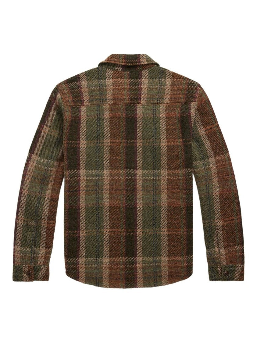 Polo Ralph Lauren Plaid Shirt Jacket With Double-Knit Jacquard Design