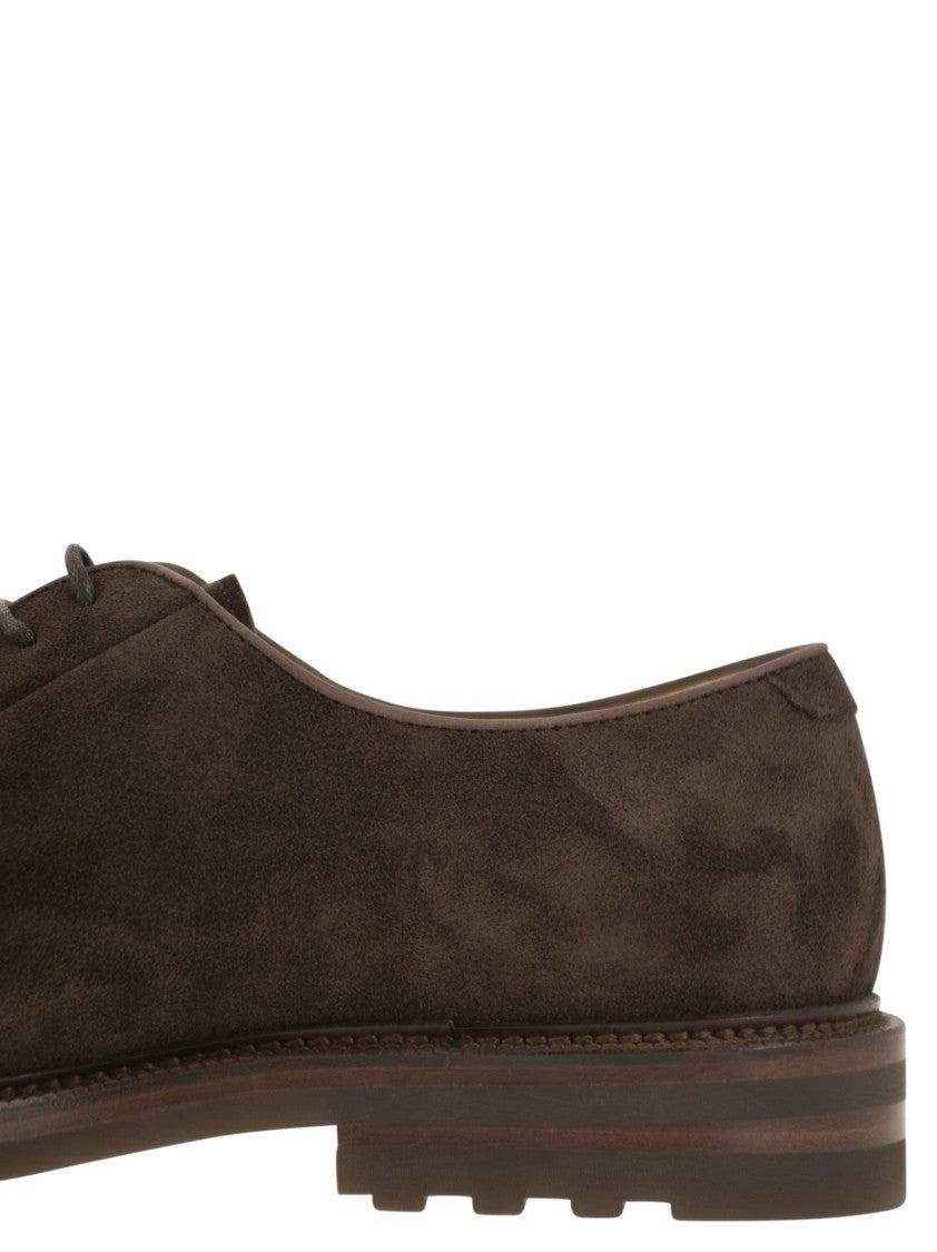 Brunello Cucinelli Raven Suede Derby Shoes