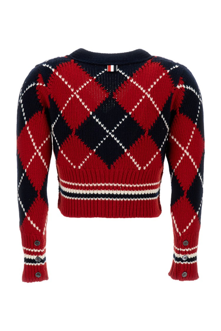 Thom Browne Argyle Jersey Cardigan