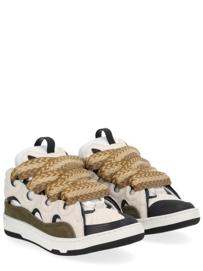 Lanvin Brown Curb Suede Sneakers