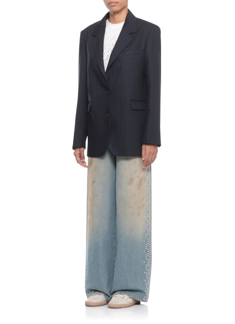 Golden Goose Blue Wool Blazer