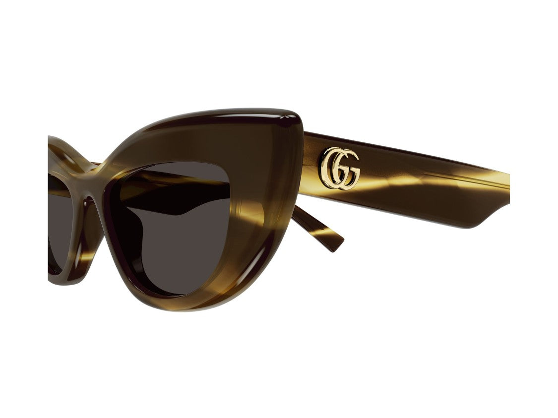 Gucci Gg2031s Glossy Tortoiseshell Bold Cat-Eye Sunglasses