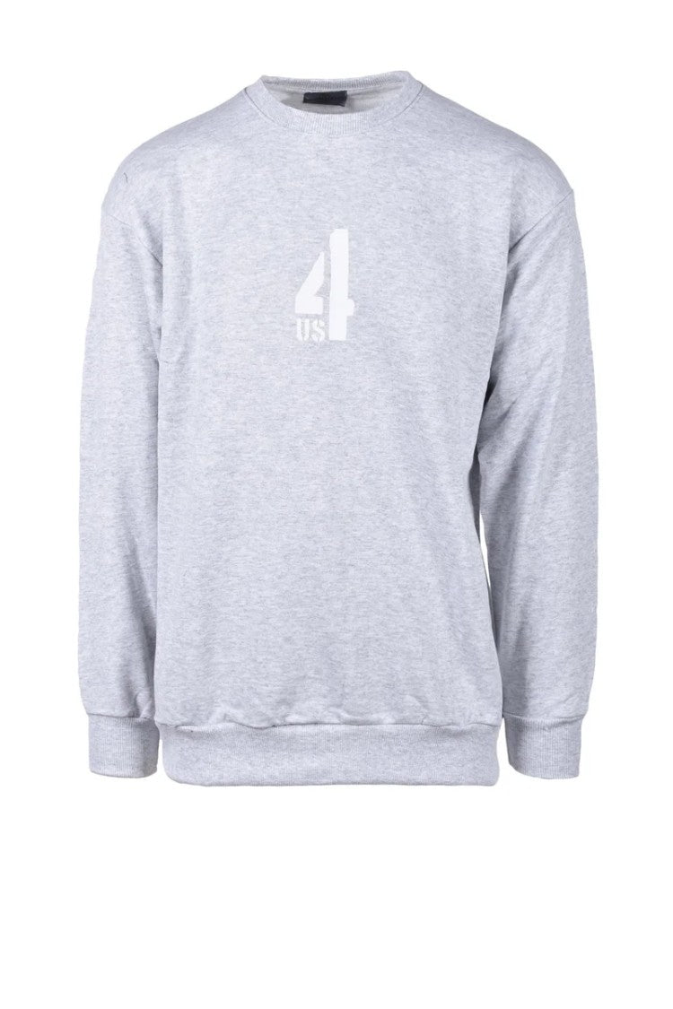 Paciotti 4Us Grey Logo Cotton Sweatshirt