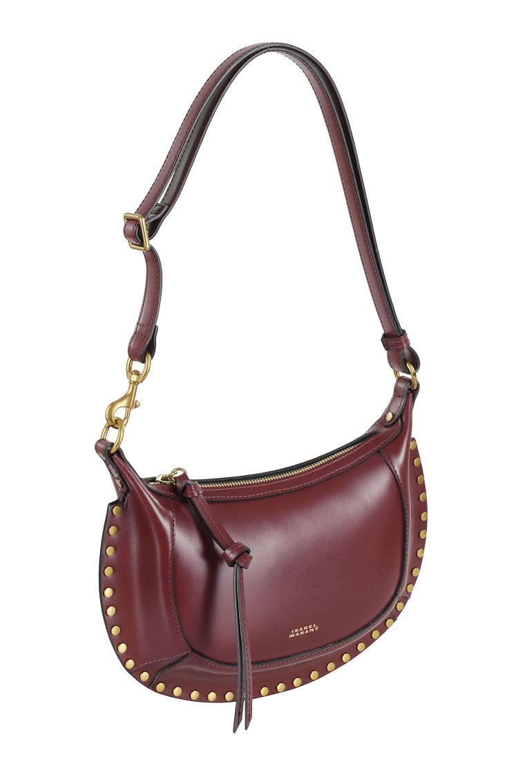 Isabel Marant Oskan Moon Stitched Panel Calfskin Shoulder Bag