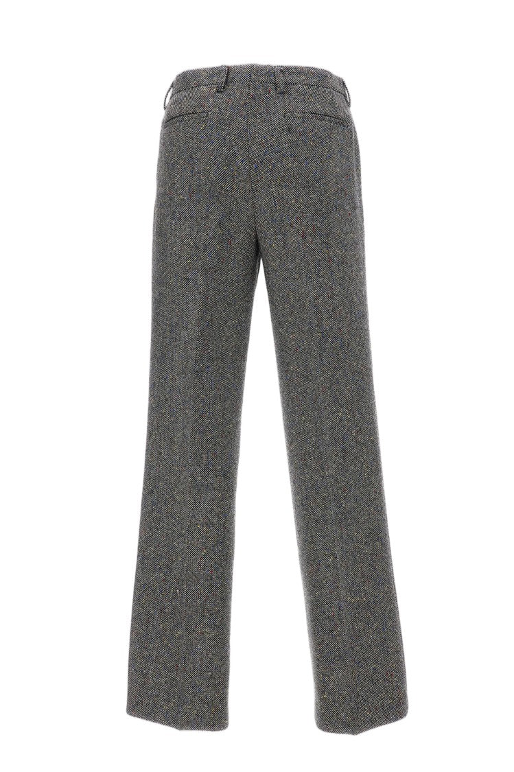 Dries Van Noten Donegal Pattern Wool-Blend Wide-Leg Straight-Leg Pants