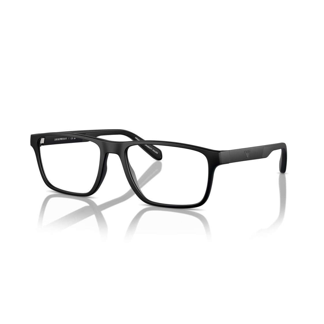 Emporio Armani 0Ea3233 Rectangular Matte Black Eyeglasses With Minimalist Design