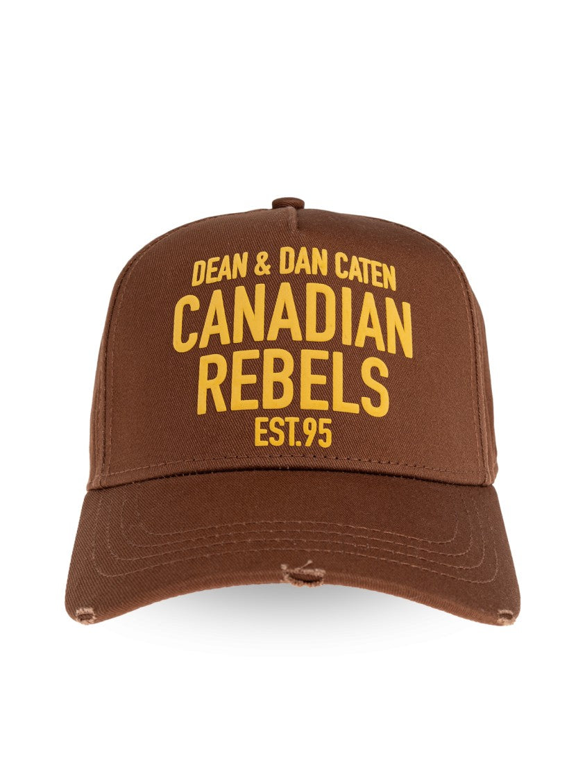 Dsquared2 Brown Canadian Rebels Logo Cotton Baseball Cap