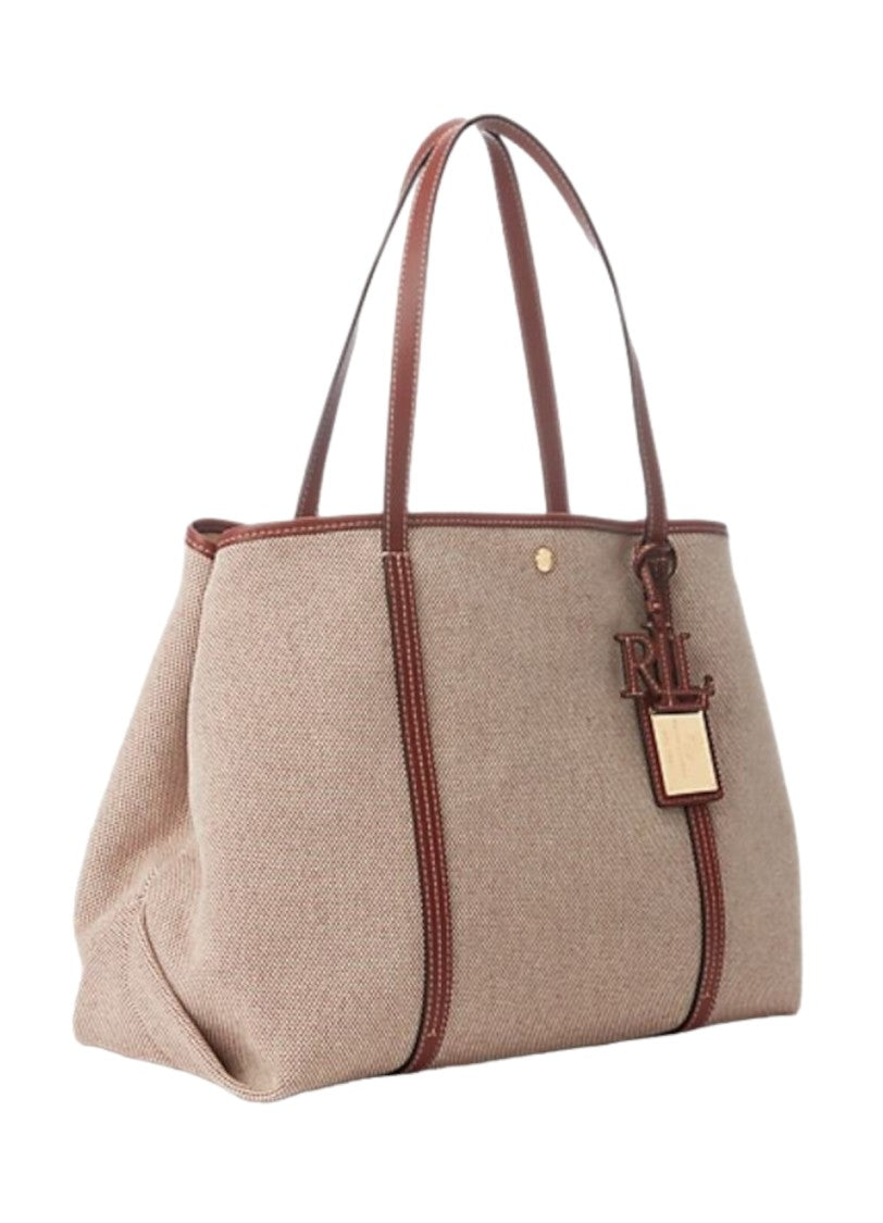 Lauren Ralph Lauren Emerie Tote With Cow Leather Trim And Gold-Tone Accents
