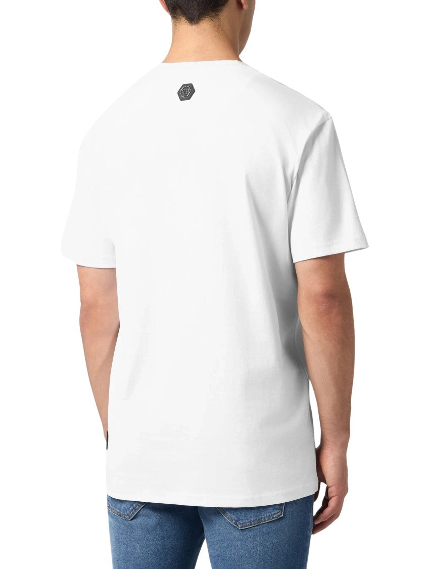 Philipp Plein Graphic Print Crew Neck T-Shirt With Crystal Embellishments