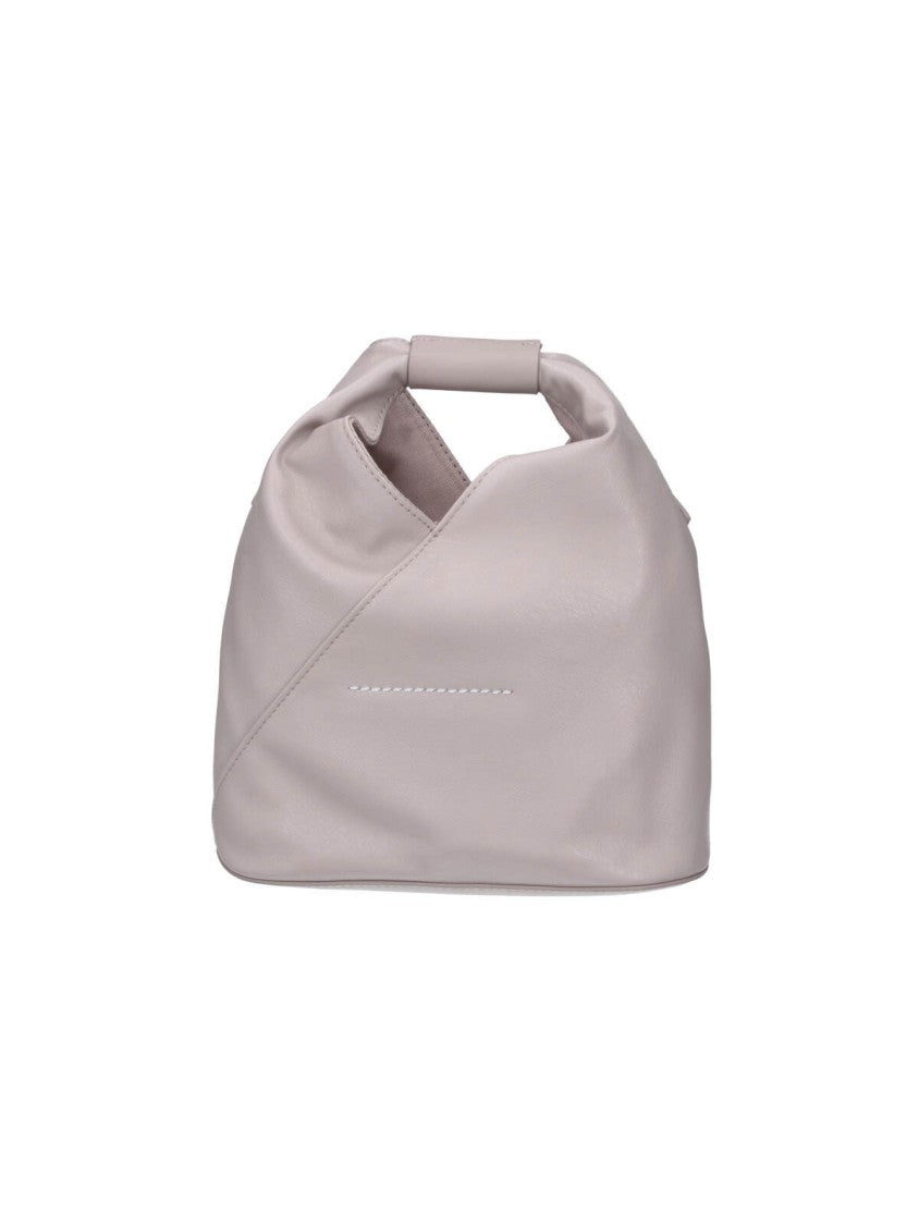 Mm6 By Maison Margiela Grey Japanese Folded Faux Leather Mini Tote Bag