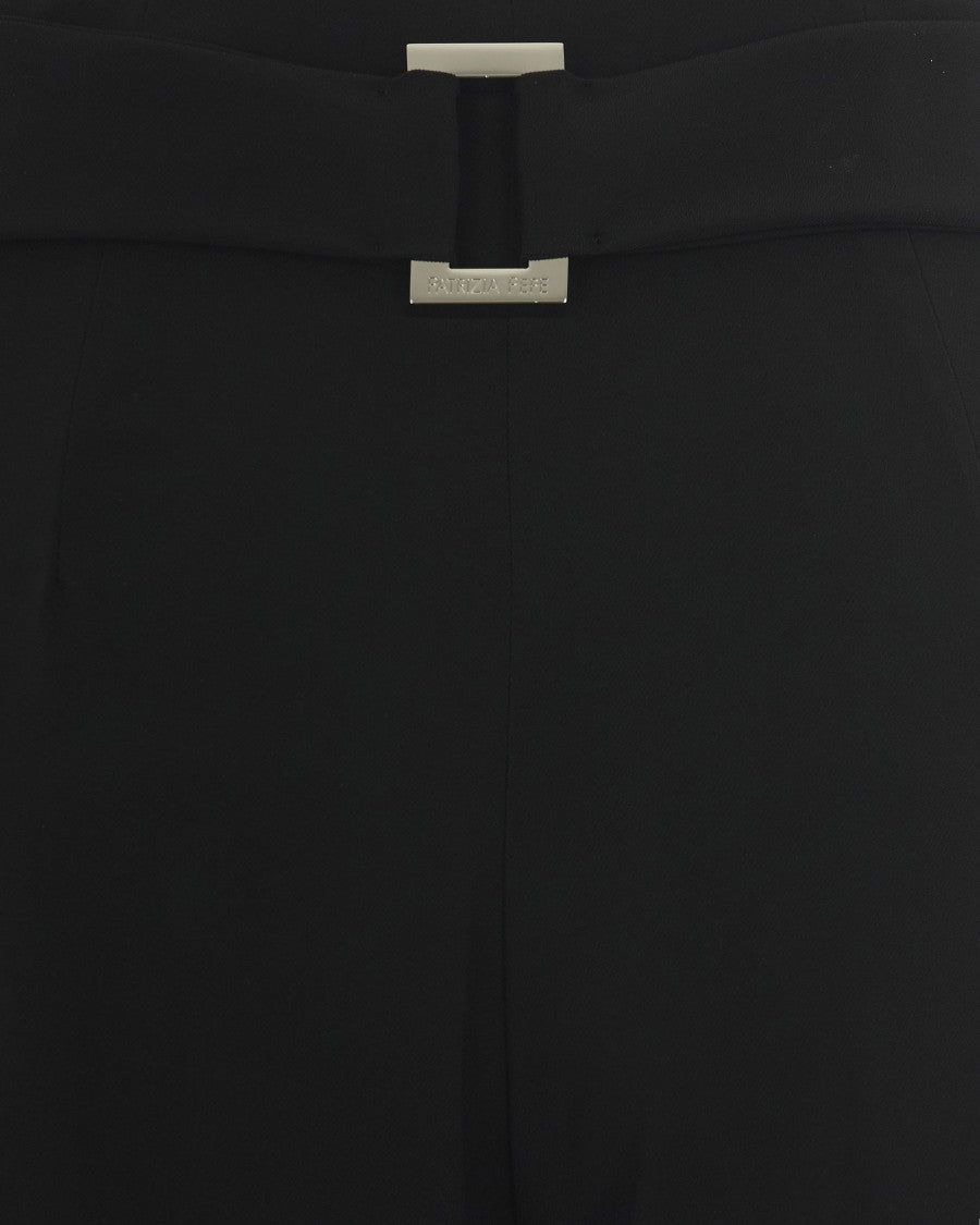 Patrizia Pepe Wide-Leg Trousers With Belt - Black