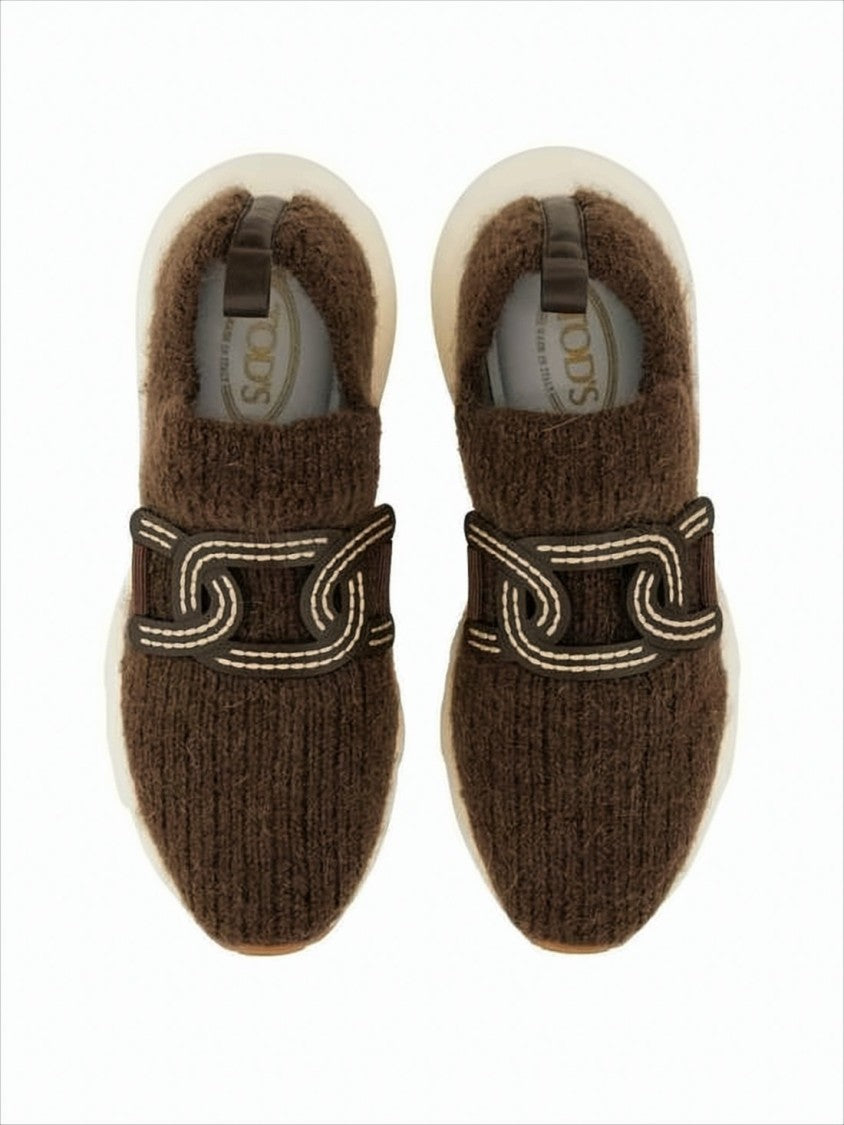 Tod's Textured Fabric Sneakers With Distinctive Interlocking Design