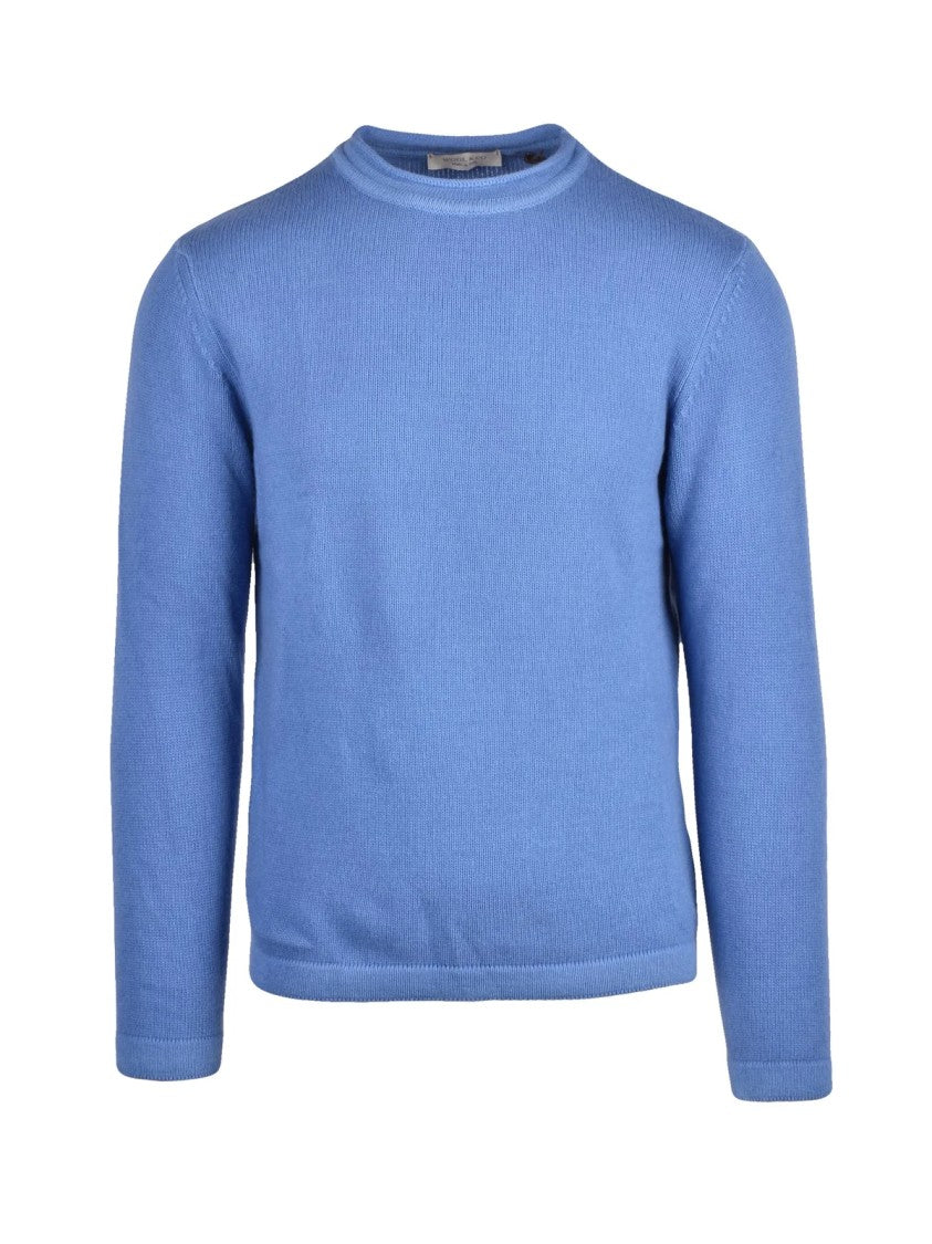 Wool & Co Merino Crew Neck Pullover In Fresh Light Blue