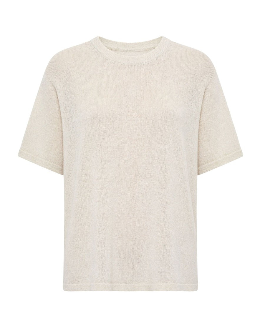Origin Of Line Cream Hemp Knit Garment Dyed T-Shirt