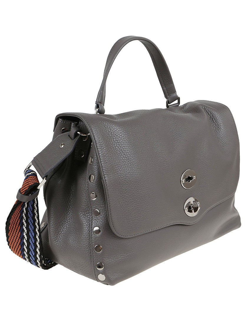 Zanellato Postina M Handbag In Gray Calfskin