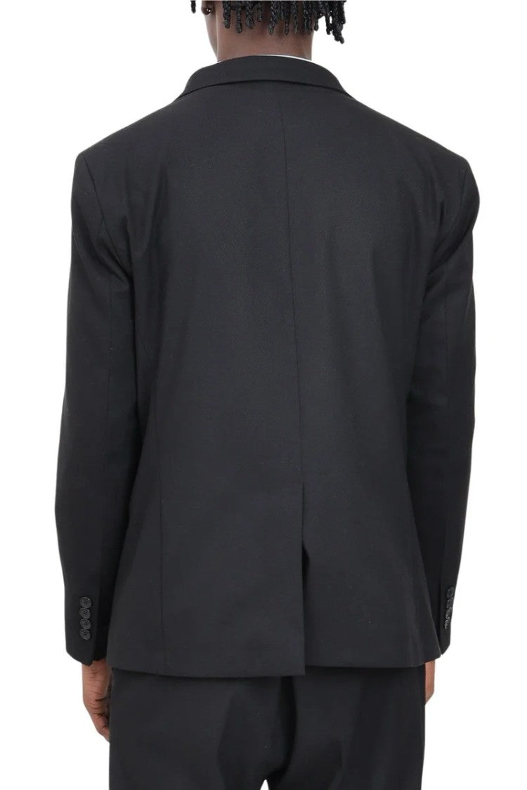 I M Brian Rounded Black Blazer With Button Closure