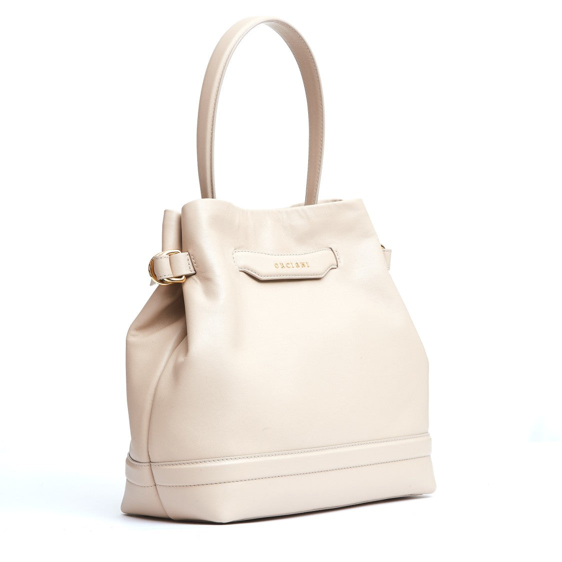 Orciani Ivory Leather Bucket Bag