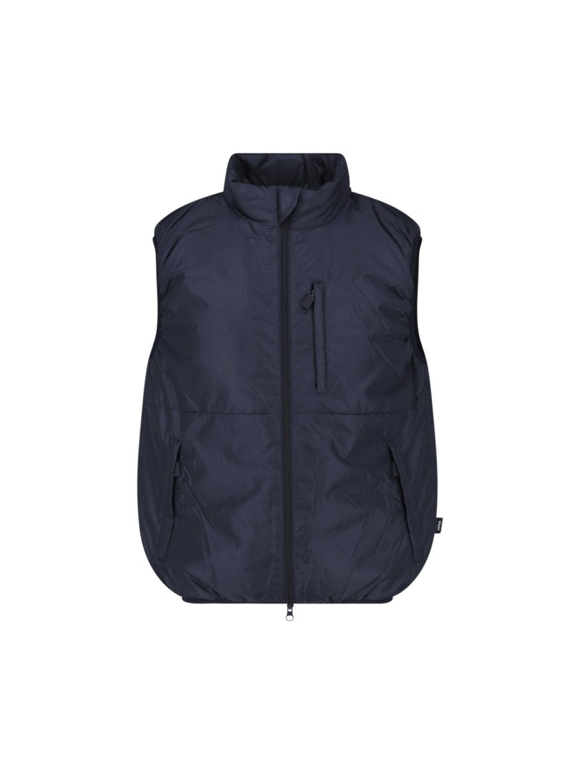 Aspesi Blue Stand-Collar Technical Fabric Vest