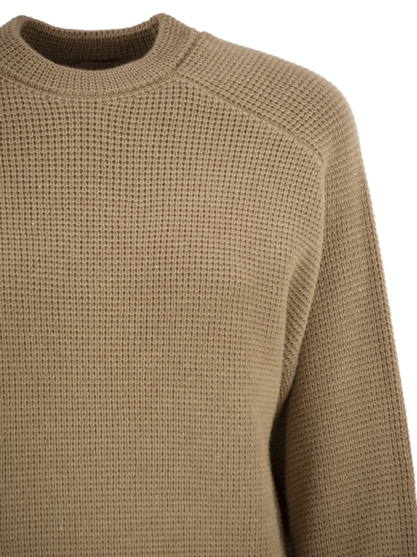 Peserico Crew Neck Jumper In Virgin Wool, Silk
