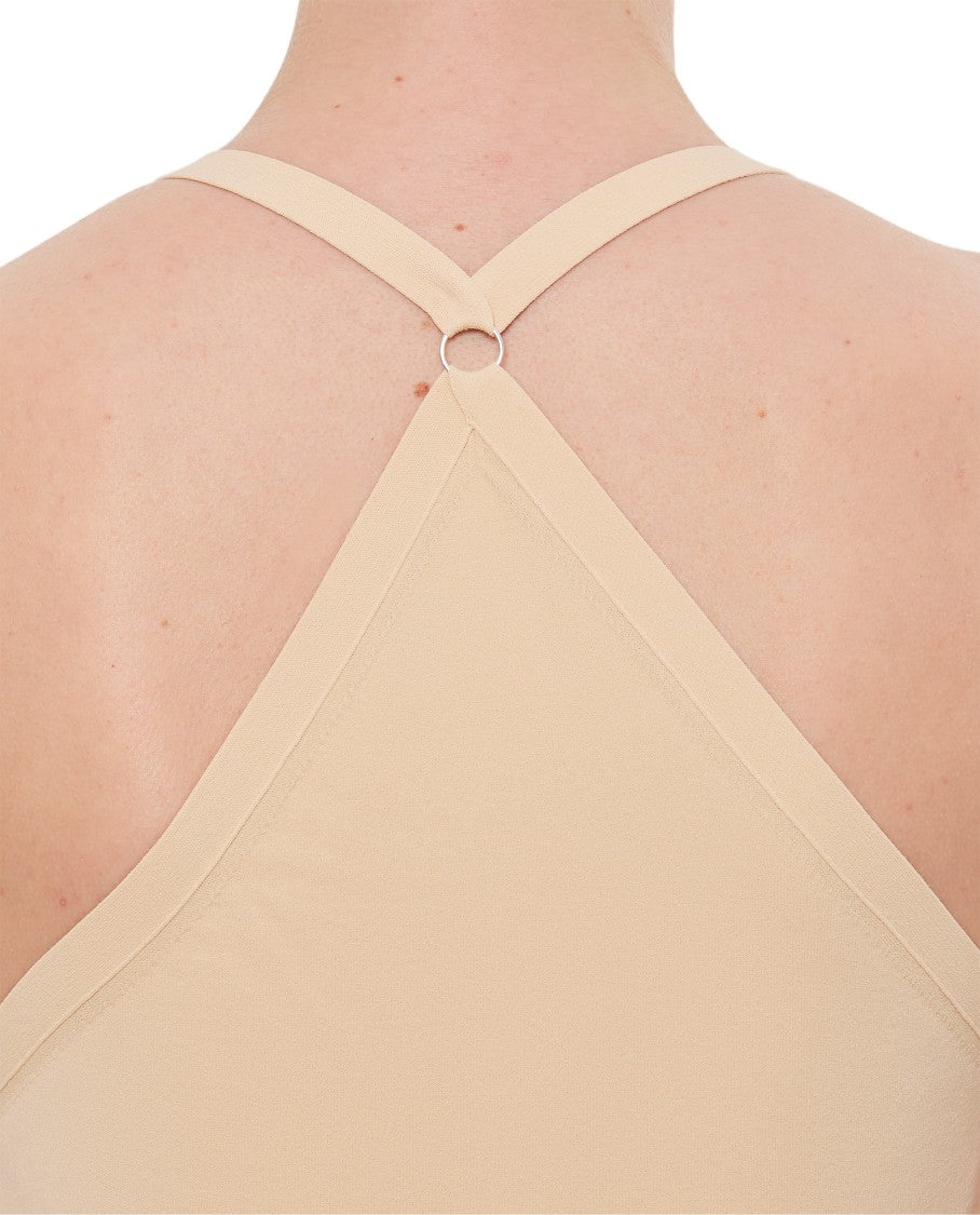 Quira V-Neck Tank Top With Exposed Back And Ring Detail