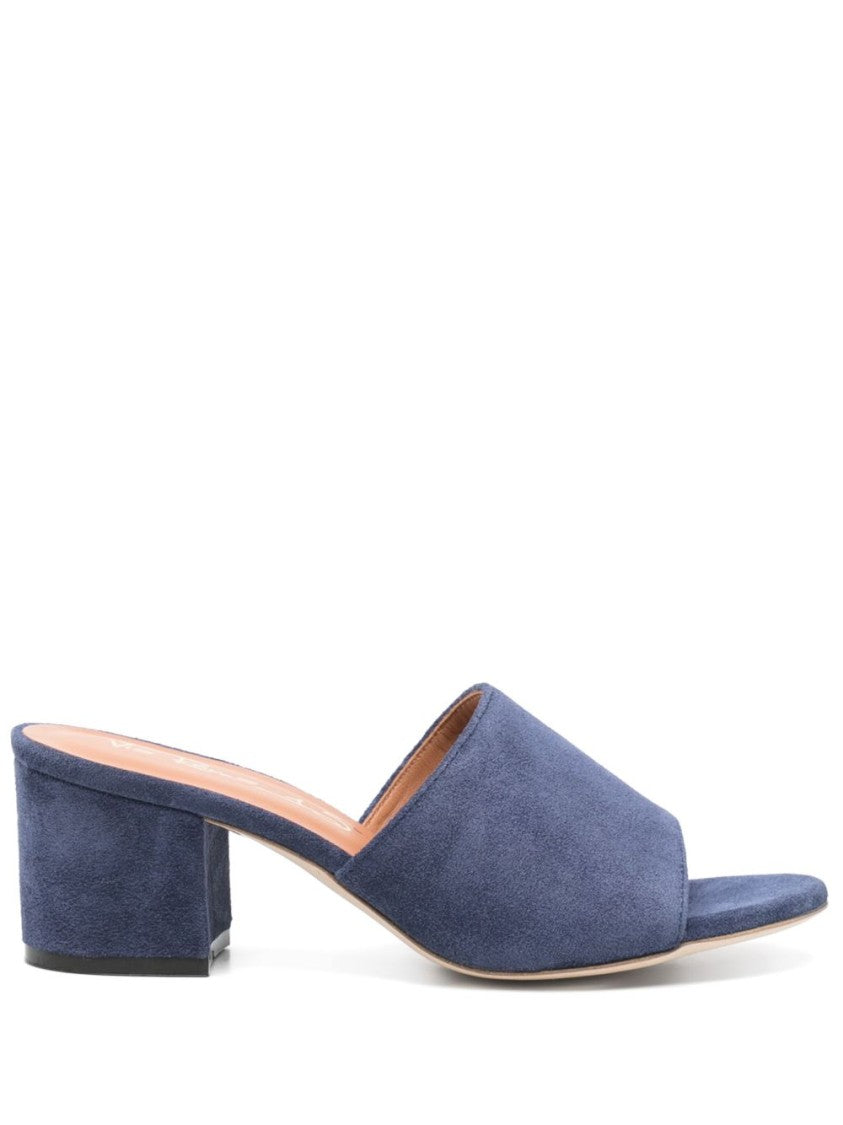 Via Roma 15 Ocean Blue Suede Mules
