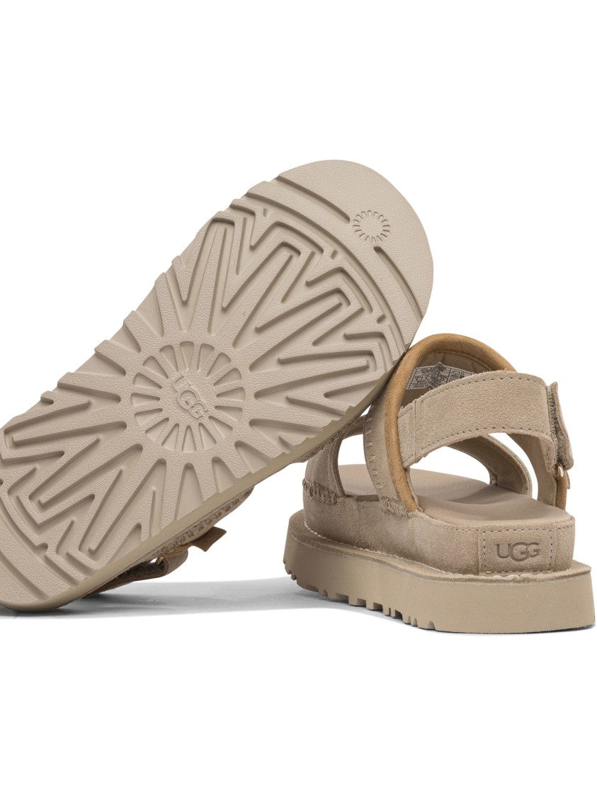 Ugg Neutral-Toned Leather Sandals With Adjustable Back Strap