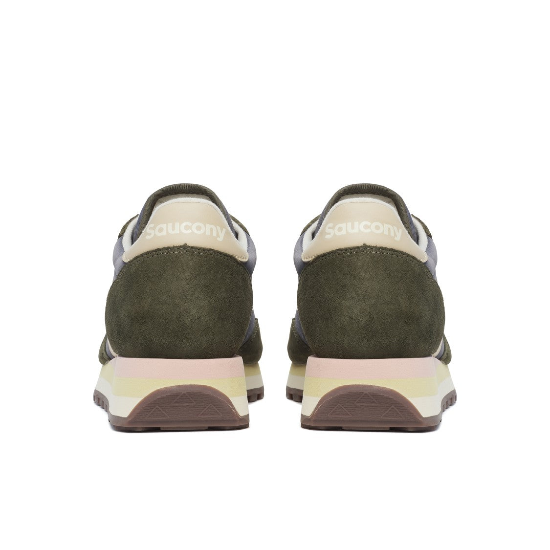 Saucony Olive Green Suede And Fabric Sneakers