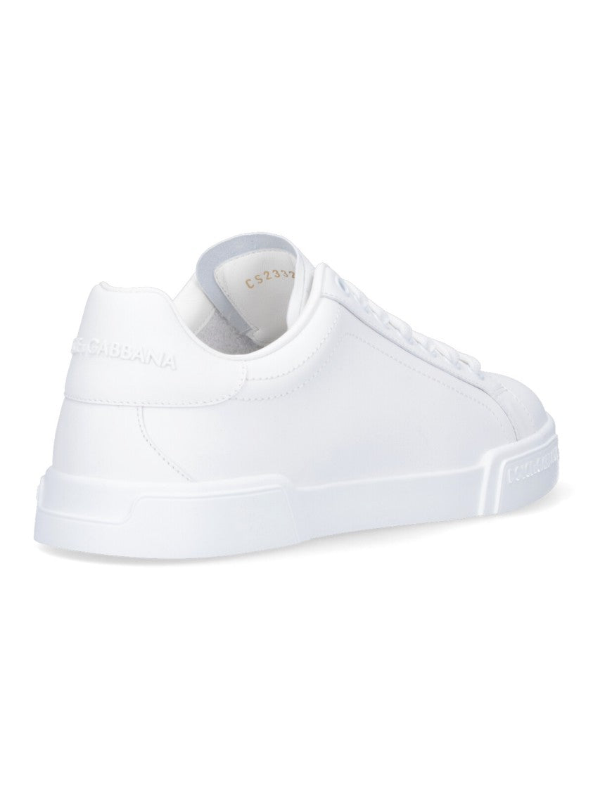 Dolce & Gabbana Portofino Vintage Low-Top Sneakers With Rounded Toe