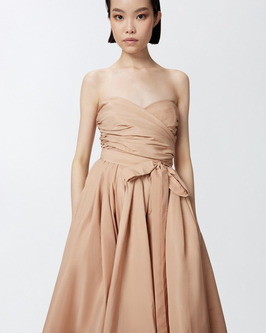 Pinko Pink Polyester Strapless Maxi Dress