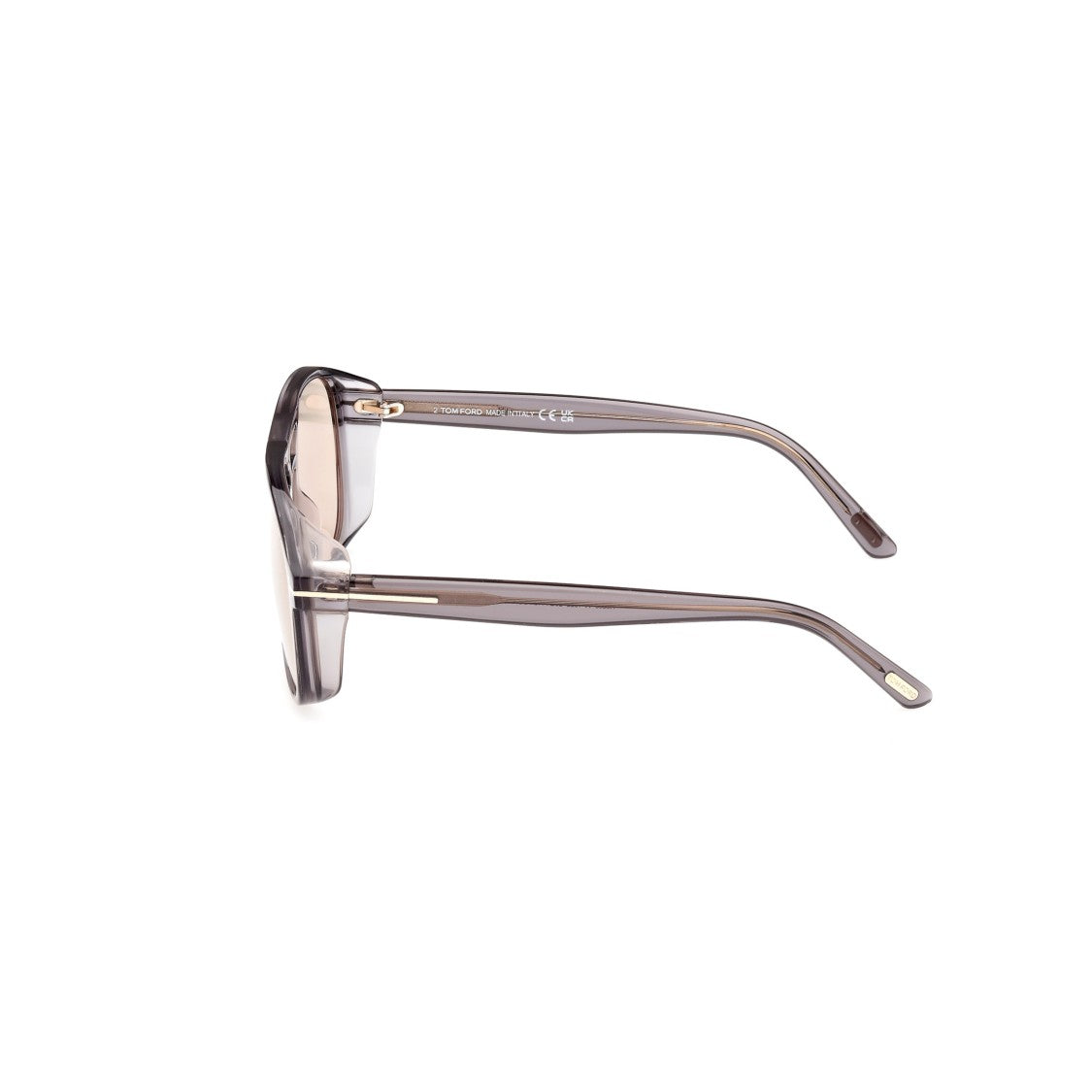 Tom Ford Translucent Grey Acetate Aviator Sunglasses With Metallic Detail
