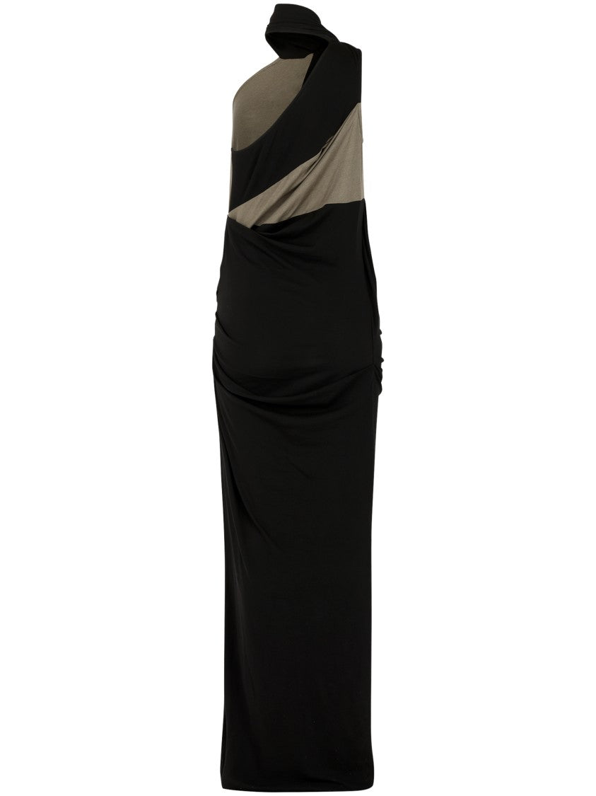 Entire Studios Draped Two-Tone Maxi Dress With Asymmetrical Layers