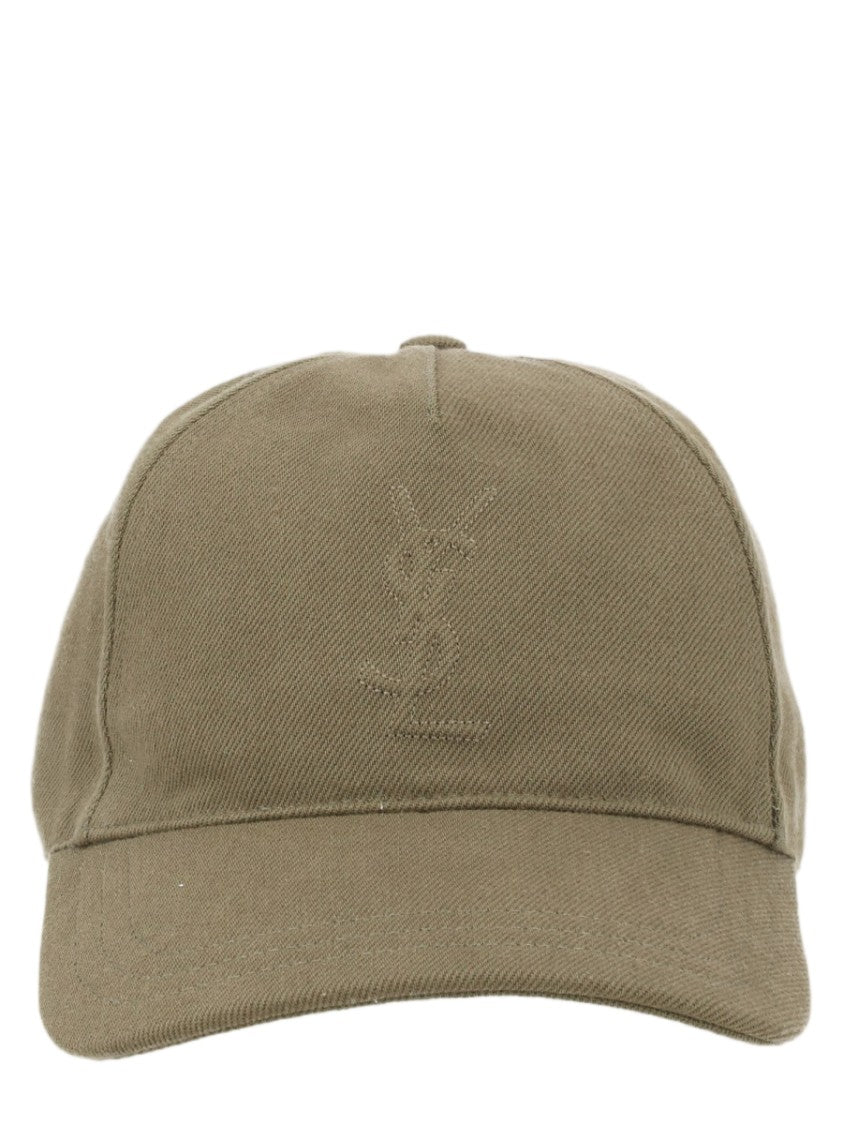 Saint Laurent Cassandre Brown Cotton Baseball Cap